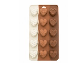Molde silicona 15 bombones corazones 3 diferentes